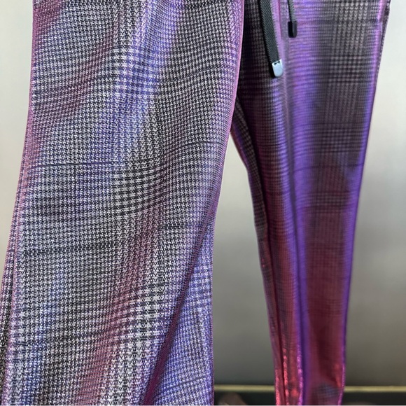 Nwot Noli Yoga Vienna Metallic Plaid Joggers XS - Picture 8 of 11